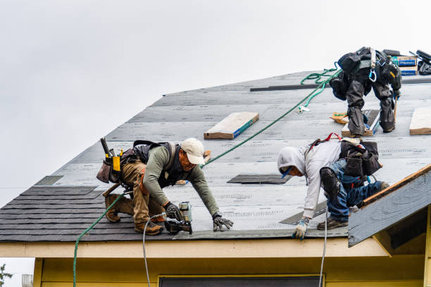 Professional Gutter Installation technician working in Rockaway Beach, OR